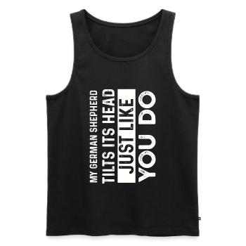 German shepherd dog - Men's Premium Organic Tank Top - black - Front - AI Model Male 178 light (178cm)