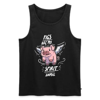 Pig Piglet Piggy Pig - Débardeur bio Premium Homme - noir - Devant - AI Model Male 178 light (178cm)