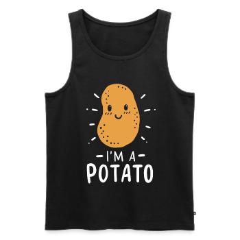 Potato Vegan Vegetable Farmer - Men's Premium Organic Tank Top - black - Front - Michal (187cm)