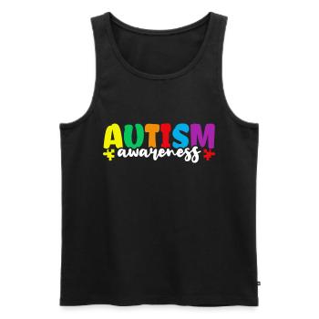 Autisme - Débardeur bio Premium Homme - noir - Devant - Michal (187cm)