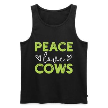 Vaches vaches - Débardeur bio Premium Homme - noir - Devant - AI Model Male 178 light (178cm)