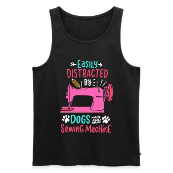 Sewing seamstress sewing machine seamstress - Men's Premium Organic Tank Top - black - Front - AI Model Male 178 light (178cm)