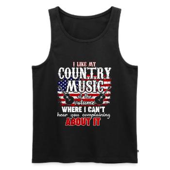 Country Western Music Love USA Gift - Débardeur bio Premium Homme - noir - Devant - Michal (187cm)