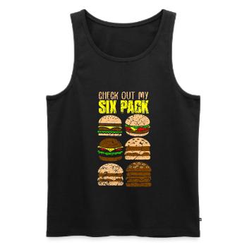 Burger Burger Hamburger Fastfood Cadeau - Débardeur bio Premium Homme - noir - Devant - Michal (187cm)