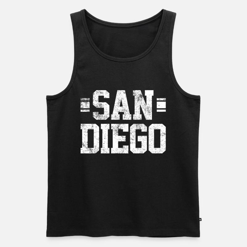 San Diego - Männer Premium Bio Tank Top - Schwarz