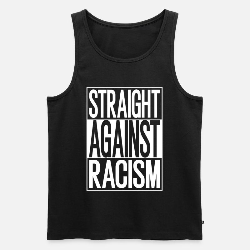 Straight Against Racism Statement - Männer Premium Bio Tank Top - Schwarz