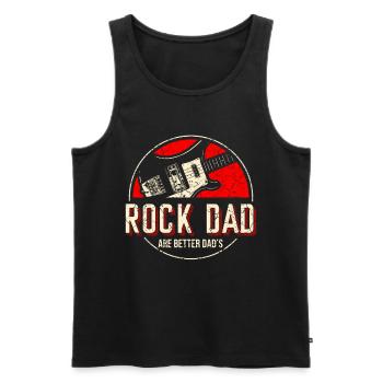 Guitare cadeau fête des pères Rock Dad Rock and Roll - Débardeur bio Premium Homme - noir - Devant - Michal (187cm)