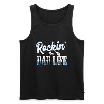 Guitare cadeau fête des pères Rock Dad Rock and Roll - Débardeur bio Premium Homme - noir - Devant - Michal (187cm)