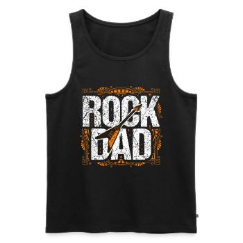 Cadeau de fête des pères Rock Dad Rock and Roll - Débardeur bio Premium Homme - noir - Devant - Michal (187cm)