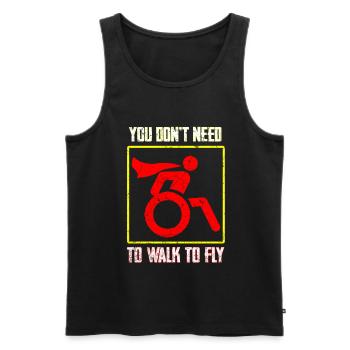Cadeau handicap handicap humour en fauteuil roulant - Débardeur bio Premium Homme - noir - Devant - AI Model Male 178 light (178cm)