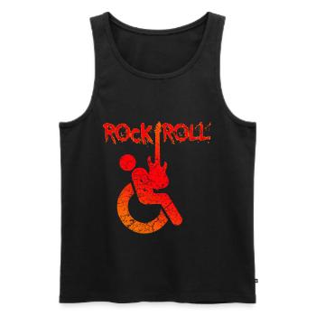 Humour en fauteuil roulant handicap handicap rock cadeau - Débardeur bio Premium Homme - noir - Devant - AI Model Male 178 light (178cm)