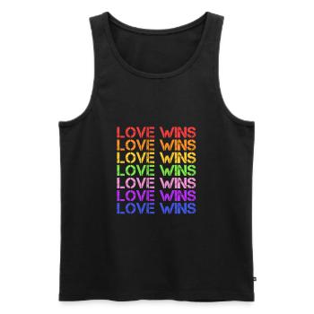 Love wins - Men's Premium Organic Tank Top - black - Front - AI Model Male 178 light (178cm)