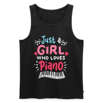 Piano piano - Débardeur bio Premium Homme - noir - Devant - AI Model Male 178 light (178cm)
