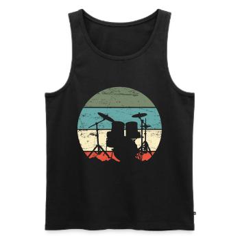 Schlagzeug Schlagzeuger - Männer Premium Bio Tank Top - Schwarz - Vorne - AI Model Male 178 light (178cm)