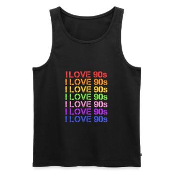 I love 90s - Men's Premium Organic Tank Top - black - Front - AI Model Male 178 light (178cm)