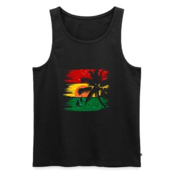 Jamaïque Caraïbes Vacances Jamaïque Rasta Reagge - Débardeur bio Premium Homme - noir - Devant - AI Model Male 178 light (178cm)