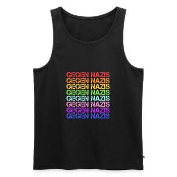 Gegen Rassismus Gegen Nazis Antirassismus Geschenk - Männer Premium Bio Tank Top - Schwarz - Vorne - Michal (187cm)