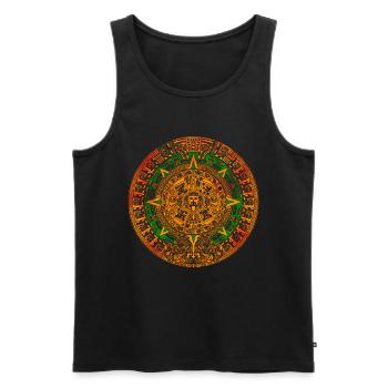 Aztec Mayan Aztec Calendar Mexico - Men's Premium Organic Tank Top - black - Front - AI Model Male 178 light (178cm)