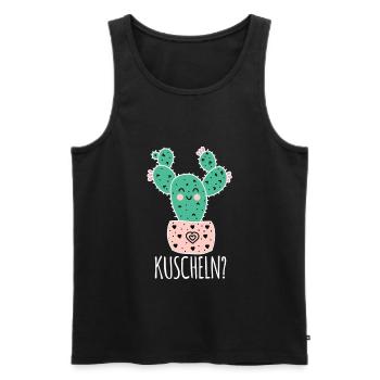 Lustig Süßer Kaktus zum Kuscheln Kakteen Geschenk - Männer Premium Bio Tank Top - Schwarz - Vorne - Michal (187cm)