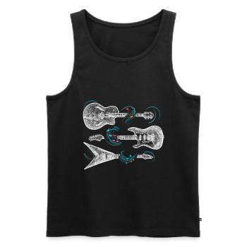 Rock n roll musique rock rock and roll guitariste - Débardeur bio Premium Homme - noir - Devant - Michal (187cm)