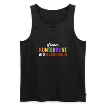 FCK Nazis Raus Gegen Rechts Anti Rassismus Spruch - Männer Premium Bio Tank Top - Schwarz - Vorne - Michal (187cm)
