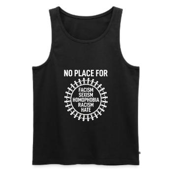 FCK Nazis Out Against Right Anti Racism Saying - Men's Premium Organic Tank Top - black - Front - Michal (187cm)