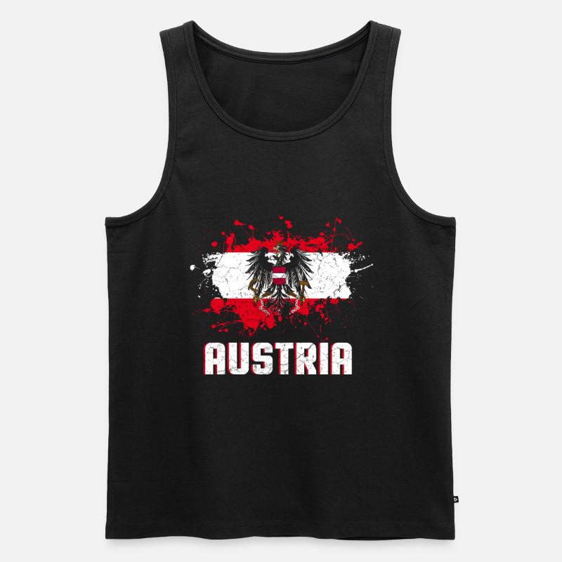 Drapeau autriche drapeau autrichien vacances - Débardeur bio Premium Homme - noir
