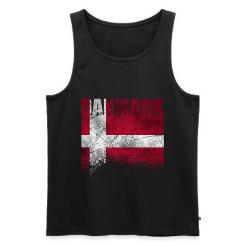 Danemark drapeau drapeau danois scandinavie vacances - Débardeur bio Premium Homme - noir - Devant - Michal (187cm)