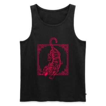 Tiger Mixed Martial Arts Großkatzen Wildkatzen - Männer Premium Bio Tank Top - Schwarz - Vorne - Michal (187cm)