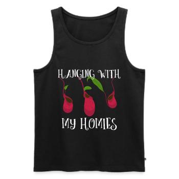 Carnivorous Plant Nepenthes Hanging With My Homies - Men's Premium Organic Tank Top - black - Front - AI Model Male 178 light (178cm)
