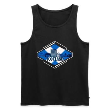 Ecosse Drapeau Blason écossais Écossais - Débardeur bio Premium Homme - noir - Devant - Michal (187cm)