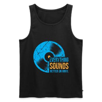DJ Vinyl Plattenspieler LP Schallplatten Musik - Männer Premium Bio Tank Top - Schwarz - Vorne - Michal (187cm)