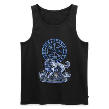 Vegvisir Better to be a Wolf of Odin - Men's Premium Organic Tank Top - black - Front - Michal (187cm)