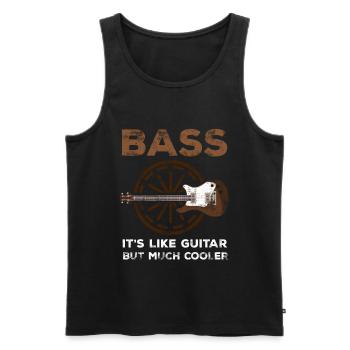 Bass Gitarre Cooler Bassist Bassisten Musiker - Männer Premium Bio Tank Top - Schwarz - Vorne - Michal (187cm)