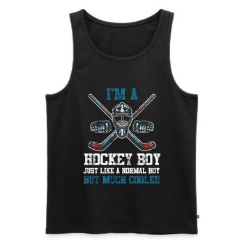Eishockey Boy Hockey Sohn Teamsport - Männer Premium Bio Tank Top - Schwarz - Vorne - Michal (187cm)