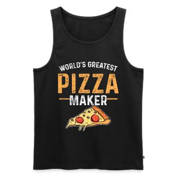 Pizza maker - Men's Premium Organic Tank Top - black - Front - AI Model Male 178 light (178cm)