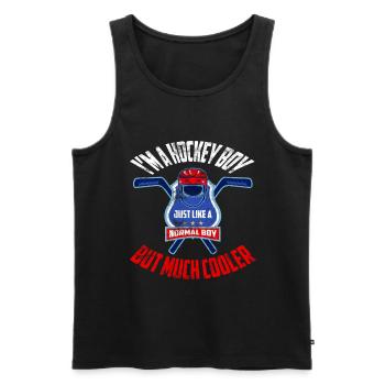 Hockey Boy Eishockey Spieler Junge Sohn Winter - Männer Premium Bio Tank Top - Schwarz - Vorne - Michal (187cm)