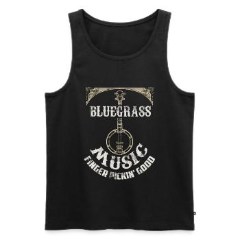 Cadeau de banjo de musique de guitare Bluegrass - Débardeur bio Premium Homme - noir - Devant - AI Model Male 178 light (178cm)