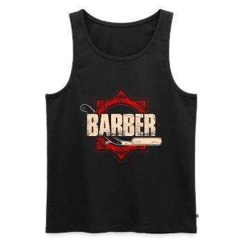 Profession de coiffeur barbe barbe porteur barbe soins - Débardeur bio Premium Homme - noir - Devant - Michal (187cm)