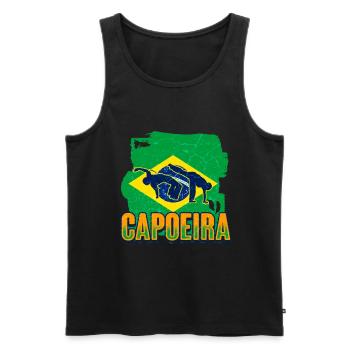 Art martial de Capoeira Brésil - Débardeur bio Premium Homme - noir - Devant - AI Model Male 178 light (178cm)