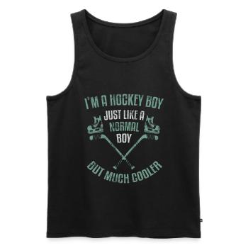 Hockey Boy Eishockey Jungen Wintersport - Männer Premium Bio Tank Top - Schwarz - Vorne - Michal (187cm)