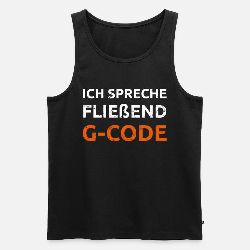 Ich spreche G Code CAM Programmierer Geschenk - Männer Premium Bio Tank Top - Schwarz