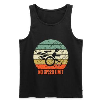 Lustiger Rollstuhl Spruch - Männer Premium Bio Tank Top - Schwarz - Vorne - AI Model Male 178 light (178cm)