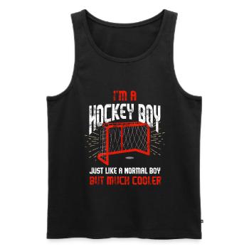 Hockeyeur Garçon - Débardeur bio Premium Homme - noir - Devant - AI Model Male 178 light (178cm)
