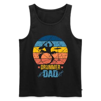Papa de batterie - Débardeur bio Premium Homme - noir - Devant - Michal (187cm)