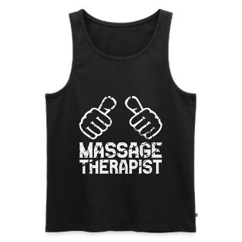Massagetherapeut Lustige Massagetherapie - Männer Premium Bio Tank Top - Schwarz - Vorne - Michal (187cm)