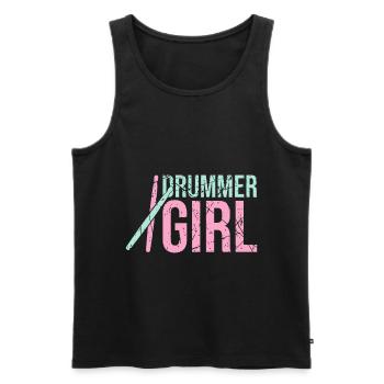 Drummer girl drums - Men's Premium Organic Tank Top - black - Front - Michal (187cm)