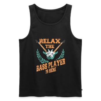 bass player - Men's Premium Organic Tank Top - black - Front - Michal (187cm)