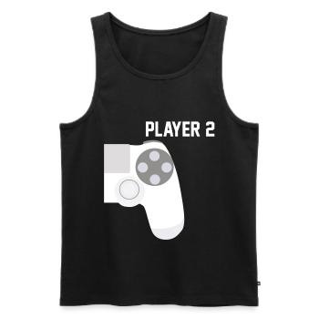 Gamer Gamer Player 2 - Débardeur bio Premium Homme - noir - Devant - AI Model Male 178 light (178cm)