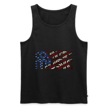 Country Musik Retro - Männer Premium Bio Tank Top - Schwarz - Vorne - Michal (187cm)